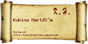 Kubina Harlám névjegykártya